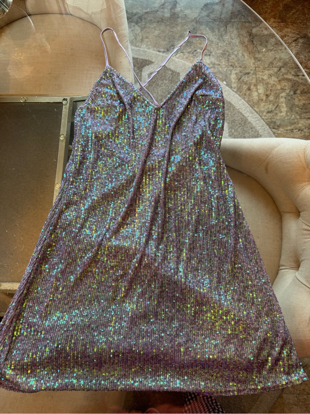 Victoria's Secret Iridescent Purple Sequin Slip Dress